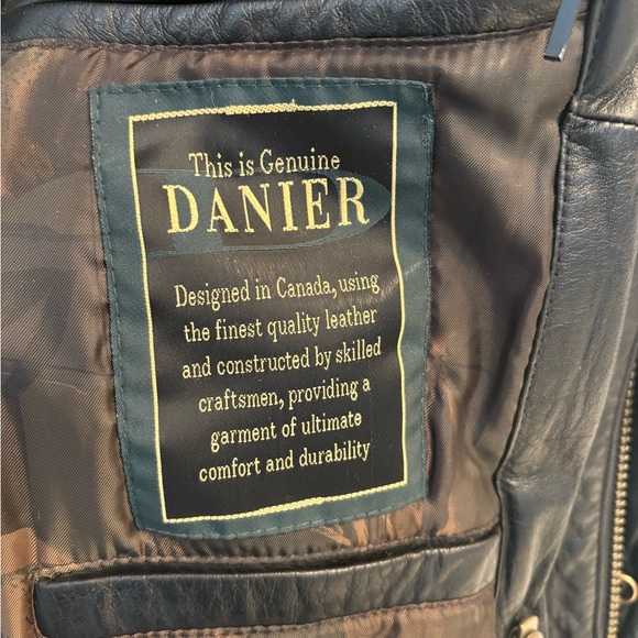 DANIER Genuine Leather Jacket Black - Size Small - Picture 10 of 10